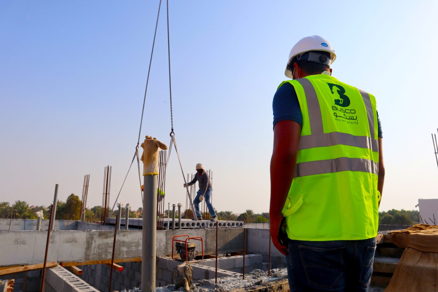 Site crew working on structure