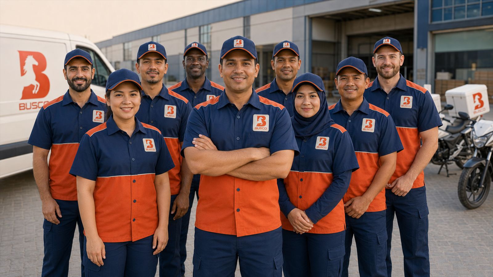 Busco Shipping courier team