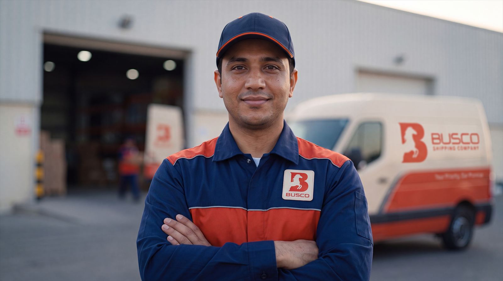 Courier at a Busco Shipping hub